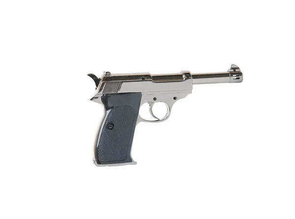 흰색에 고립 된 권총의 근접 촬영 — 스톡 사진