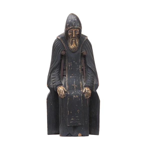 Photo of the wooden statuette against the white — Stock Photo, Image