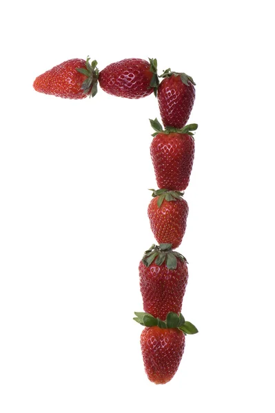 Chiffre de fraise frais et savoureux isolé sur fond blanc — Photo