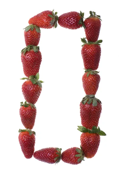 Fresh and tasty strawberry digit isolated — Stock Photo, Image