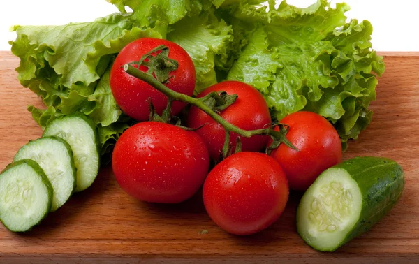Tomato and salad — Stock Photo, Image