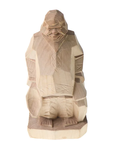 男人雕像与隔绝在一个白色的大勺子 — 图库照片
