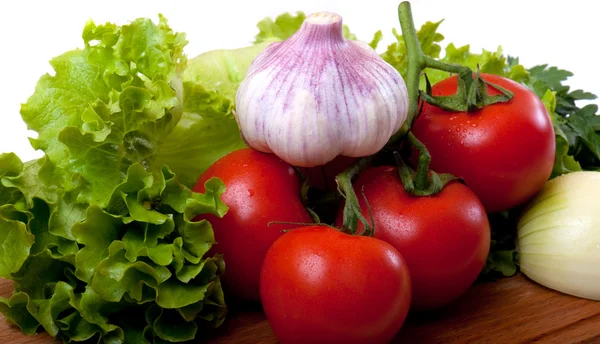 Tomaten und Salat — Stockfoto