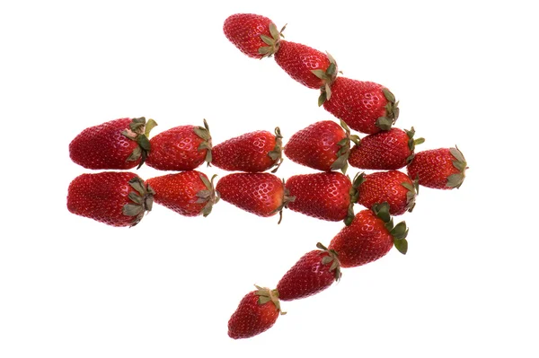 신선 하 고 맛 있는 딸기 화살표 — 스톡 사진