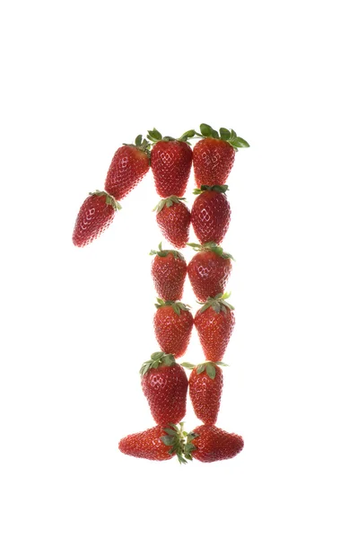 新鲜和美味的草莓数字 — 图库照片