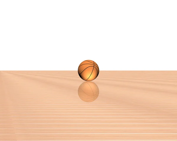 3D-basketbal geïsoleerd op een witte Rechtenvrije Stockfoto's