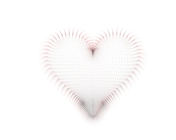 Меховое сердце изолировано на белом Стоковое Фото