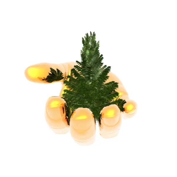 Kale kerstboom klaar om te decoreren — Stockfoto