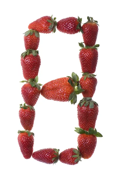 Φρέσκα και νόστιμα φράουλα ψηφίο που απομονώνονται σε λευκό φόντο Royalty Free Εικόνες Αρχείου