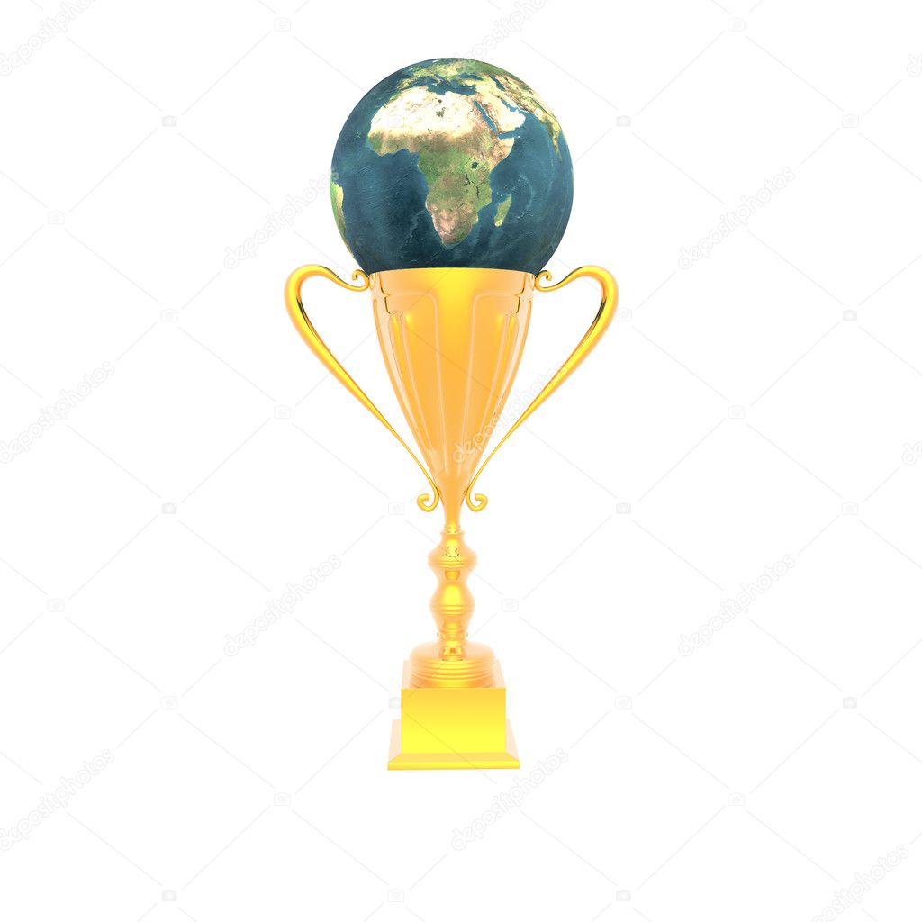 Trophy cup isolated on a white