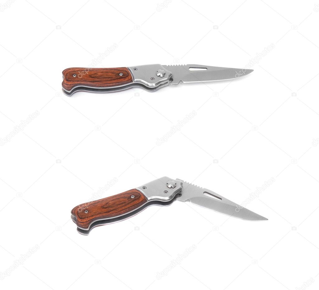 Two penknife isolated on a white