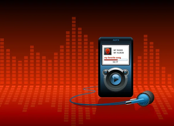 Odtwarzacz MP3 z słuchawki — Wektor stockowy
