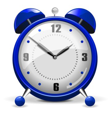 Blue alarm clock clipart