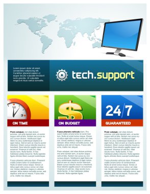 Tech support brochure cover clipart