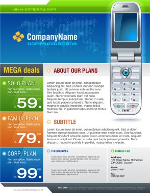 Telecom brochure cover clipart