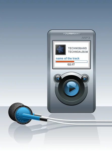Kulaklıklar ile MP3 çalar — Stok Vektör