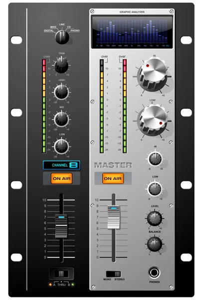 Набор элементов управления Sound Recording Studio — стоковый вектор
