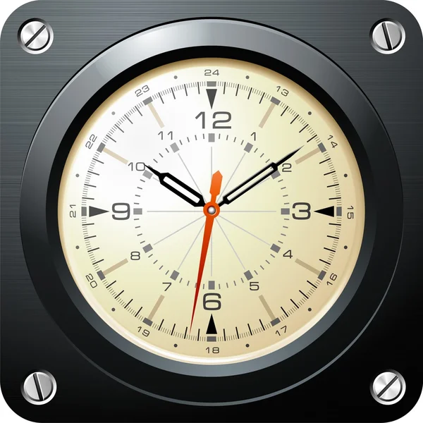 Reloj de avión militar — Vector de stock