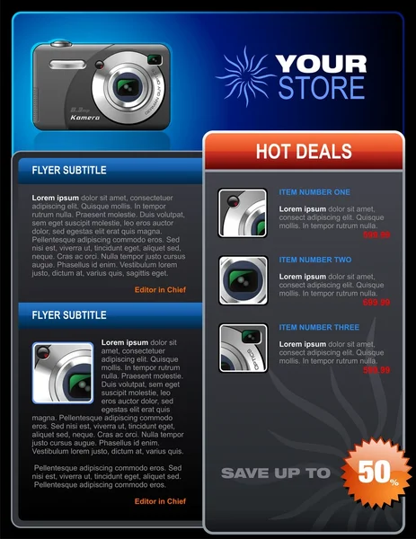 Camera winkel flyer — Stockvector