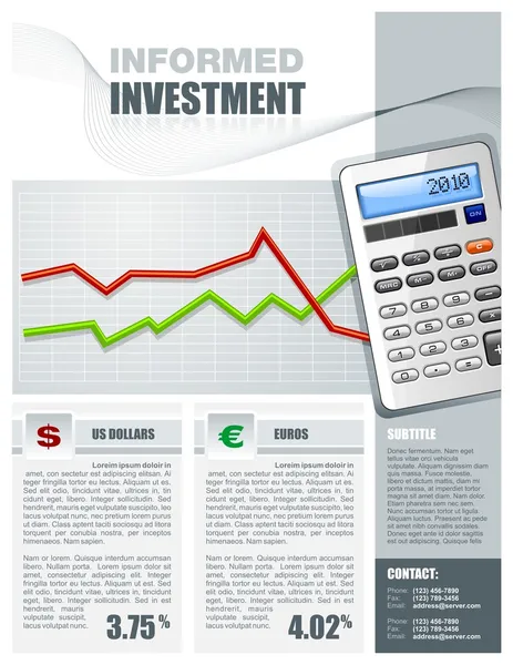 Brochura de investimento financeiro —  Vetores de Stock