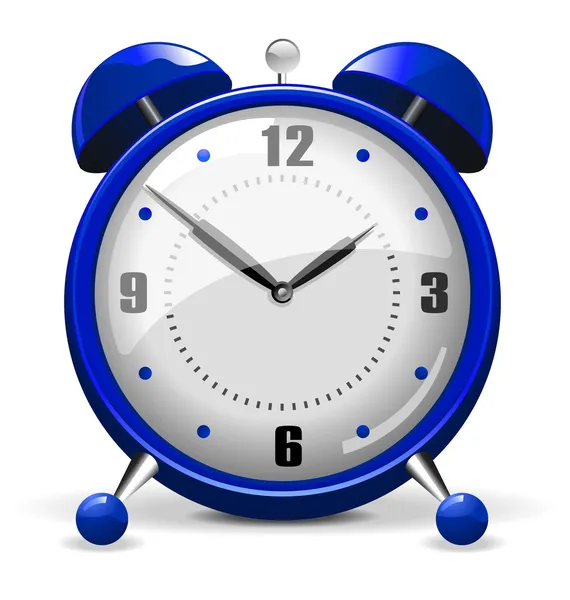 Reloj despertador azul — Vector de stock