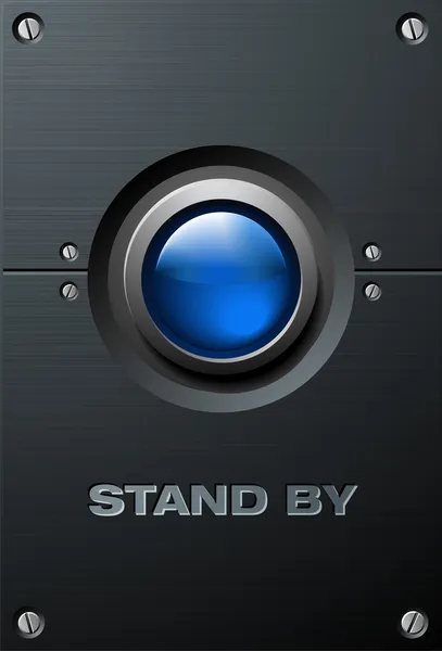 Grand bouton bleu — Image vectorielle
