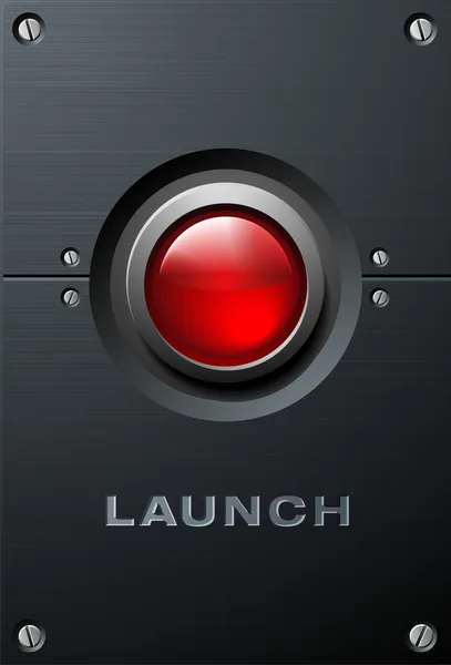 大きな赤いボタン — ストックベクタ
