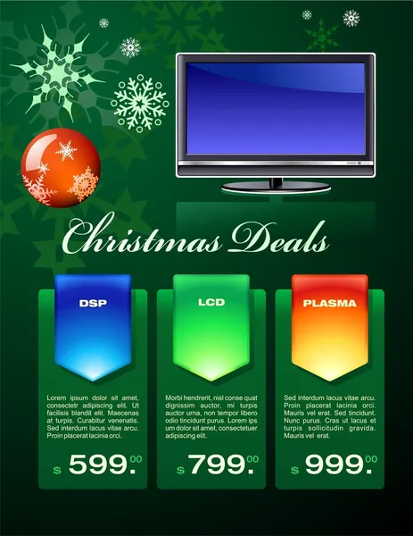 Christmas deals flyer — Stock Vector