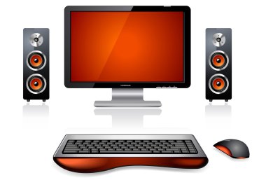 Multimedia Computer Station clipart