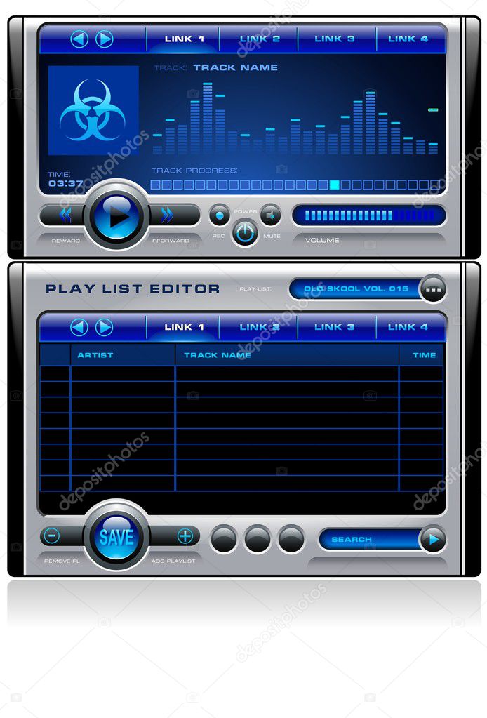 Mp3 media music player vector
