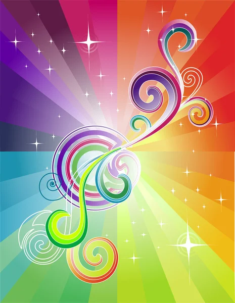 Rainbow floral bakgrund — Stock vektor