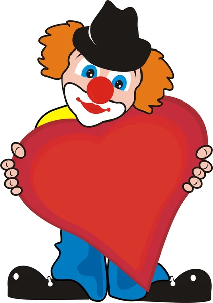 stock vector Small clown with the big heart