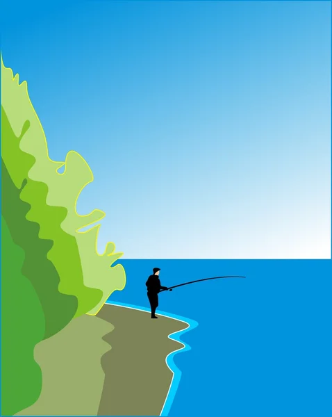 The man on fishing — Stock Vector