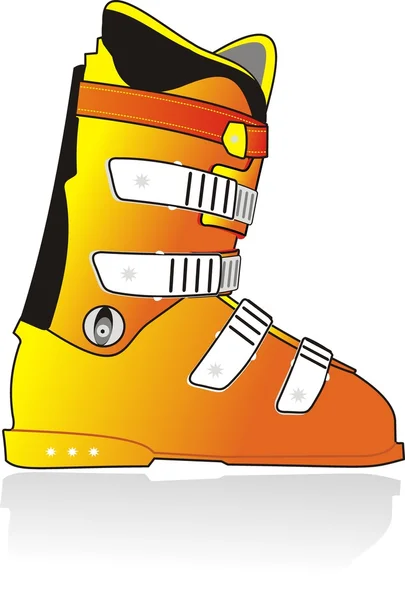 Ski sports color boot. — Stock Vector