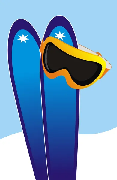 滑雪和滑雪眼镜. — 图库矢量图片