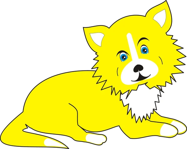 Cachorro amarillo — Vector de stock