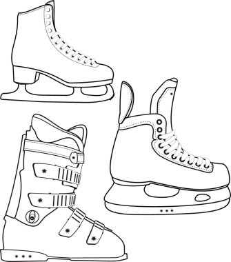 Contour of the sports boots. clipart