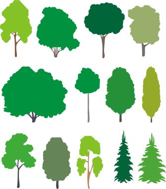 Trees. Vector set. clipart