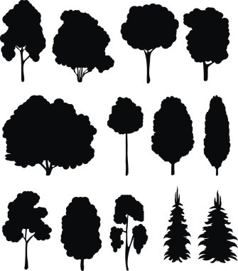 Trees. Vector set. clipart