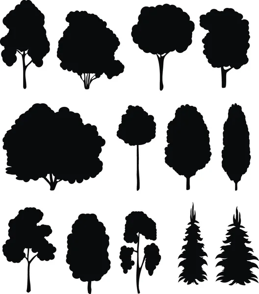 Ağaçlar. vektör set. — Stok Vektör