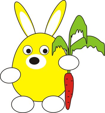 Rabbit (hare) with carrot clipart