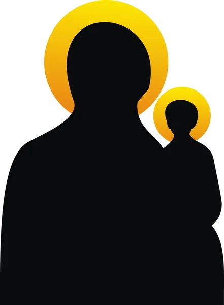 Meryem ve çocuk. Rus simgeler — Stok Vektör