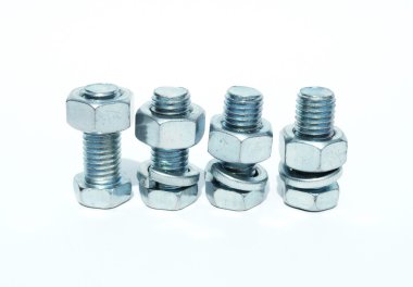 Bolts with nuts and washers clipart