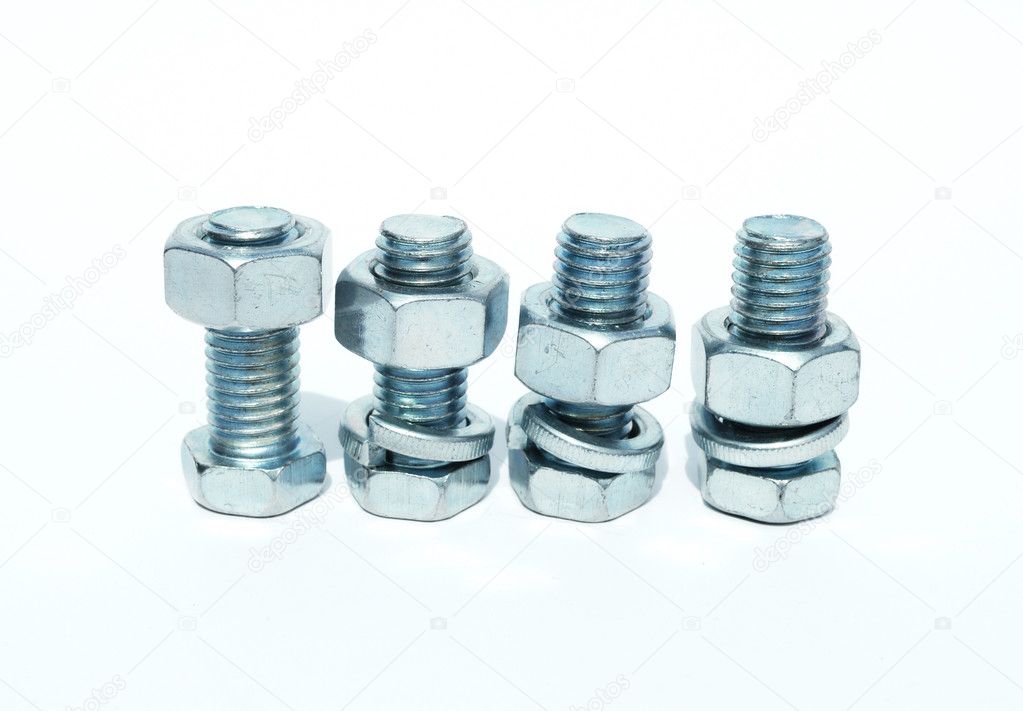 Bolts with nuts and washers