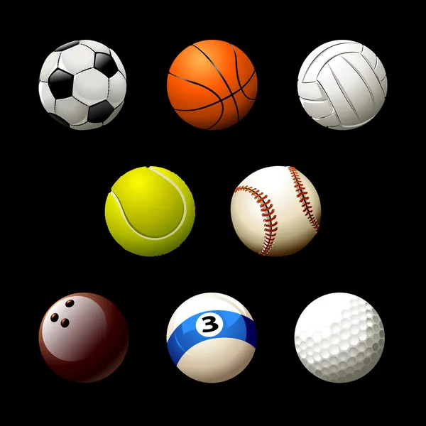 Set di palle realistiche — Vettoriale Stock