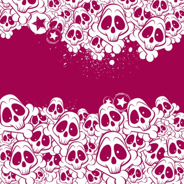 Vector background filled with skulls clipart