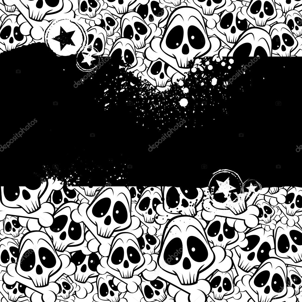 Vector background filled with skulls