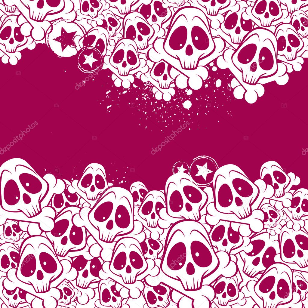 Vector background filled with skulls