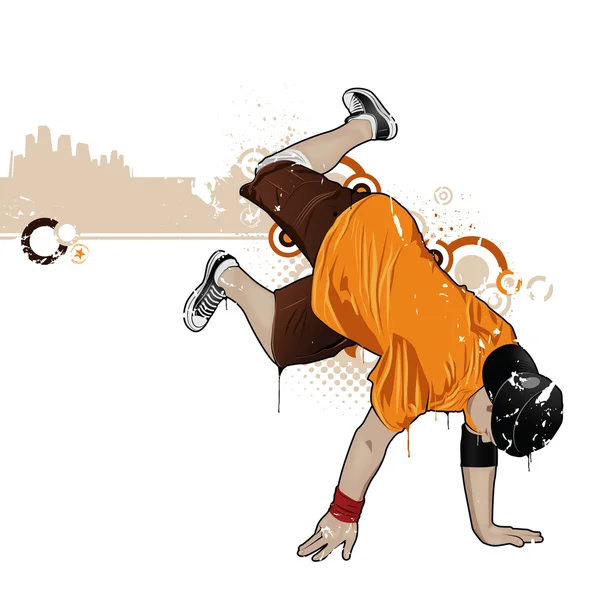 Cool image with breakdancer — Stock Vector
