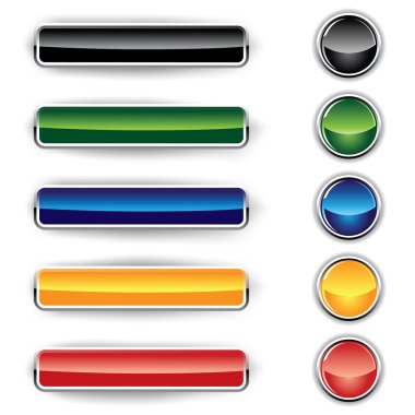 Set of glass buttons clipart